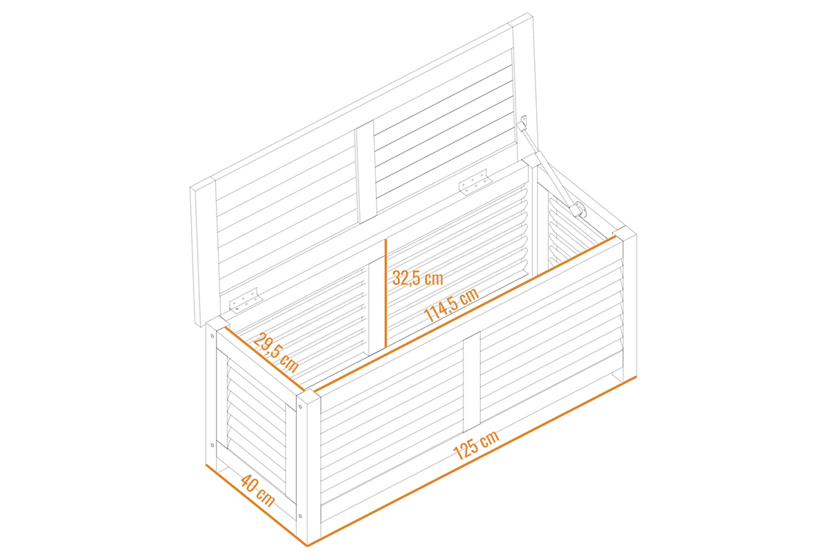 Agnes Aufbewahrungsbank aus Teak 125 cm