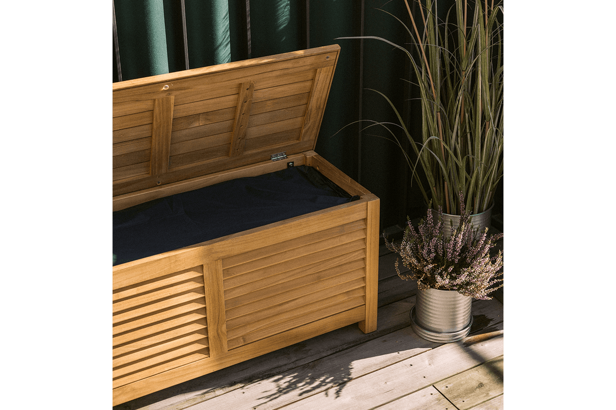 Agnes Aufbewahrungsbank aus Teak 125 cm