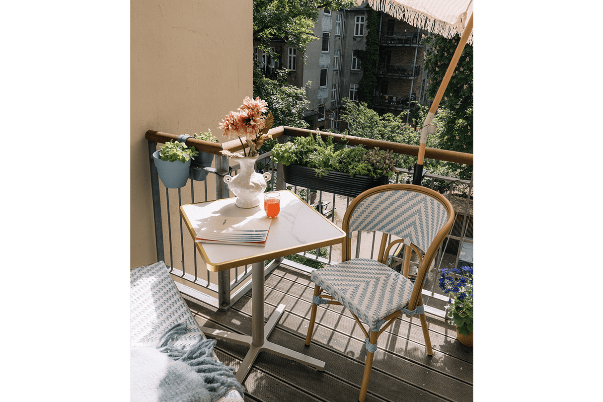 Florine Cafétisch mit Aluminiumgestell 60 x 60 cm