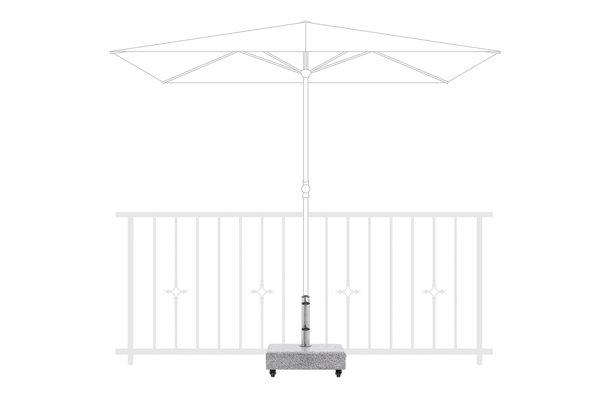 Derby Sonnenschirmständer aus Granit mit Rollen - 25 kg