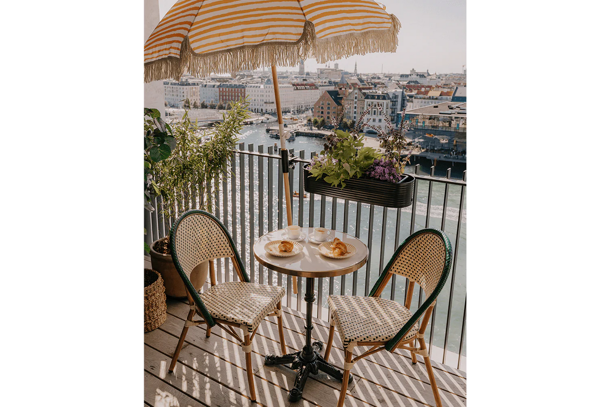 Madeleine Cafétisch aus Sinterstein und Gusseisen Ø60 cm