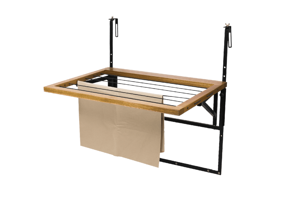 Alma teak Hängetisch mit Wäscheleine 100 x 60 cm