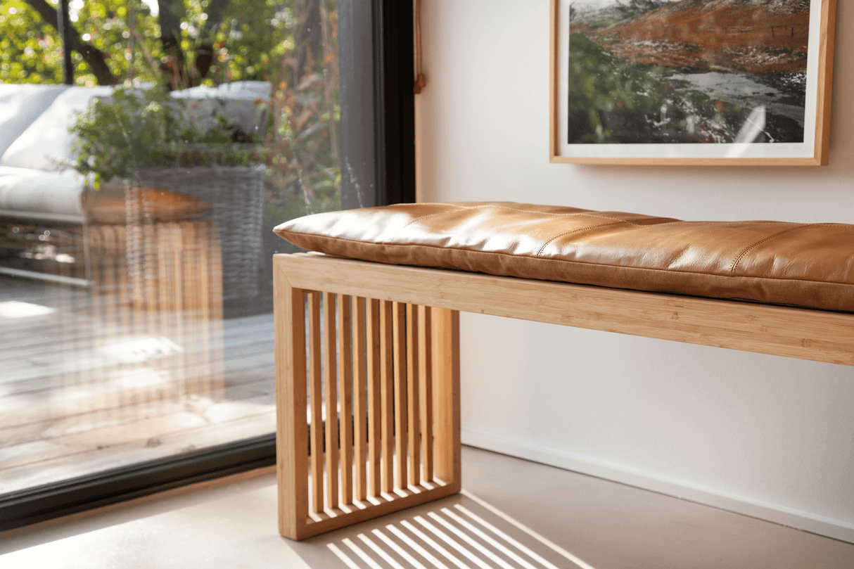 Leder Sitzkissen 104 x 35 cm