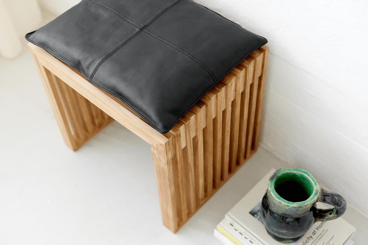Leder Sitzkissen 73 x 35 cm