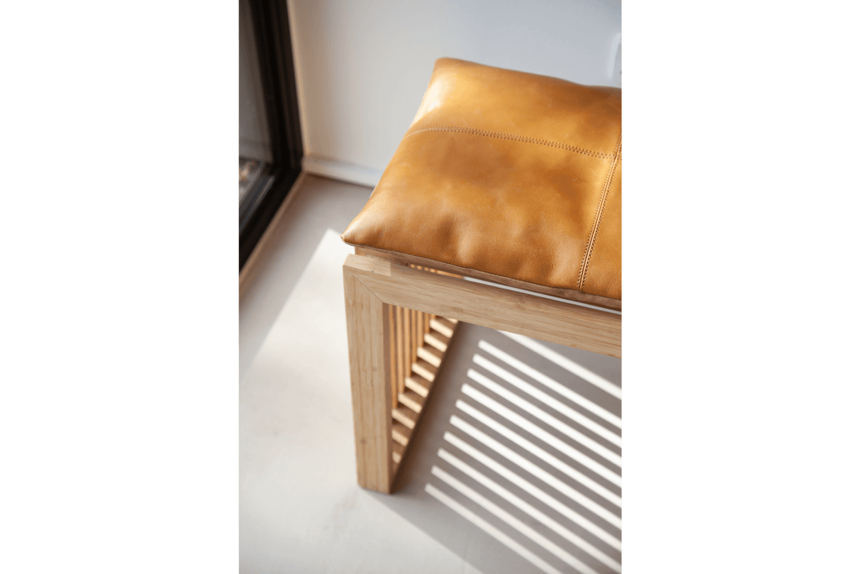 Leder Sitzkissen 73 x 35 cm