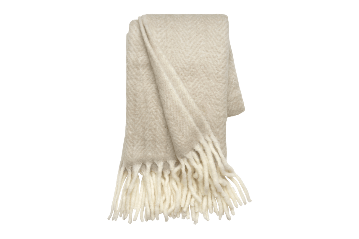 Mathea Wolldecke mit Fischgratmuster