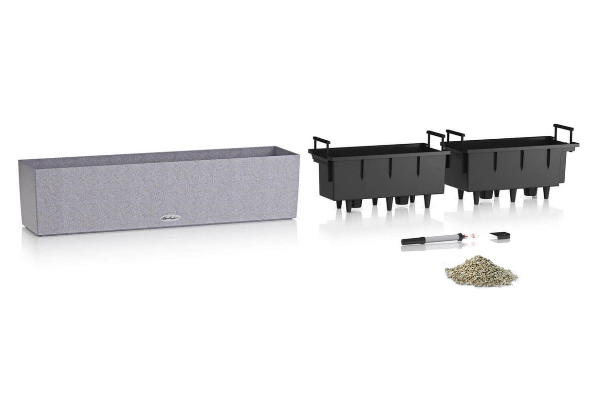 Stone Balkonblumenkasten mit Bewässerungssystem 80 cm