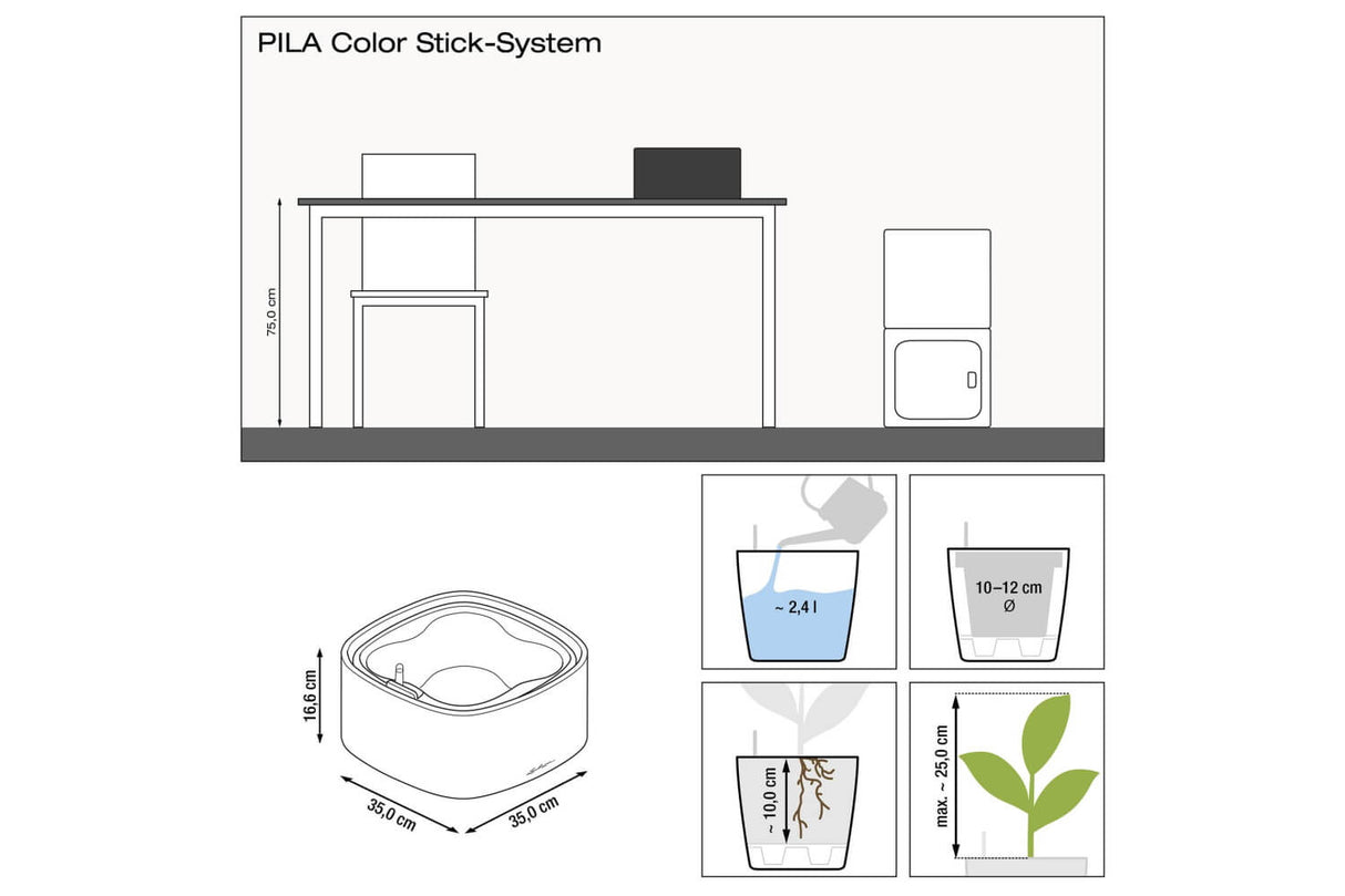 Pila color Pflanzgefäss für 4 Blumentopfe