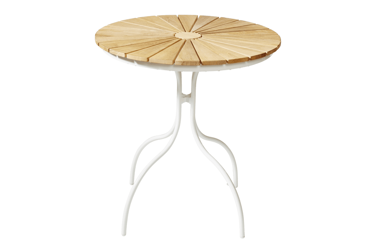 Cafe Tisch aus teakholz mit Aluminiumgestell Ø80 cm