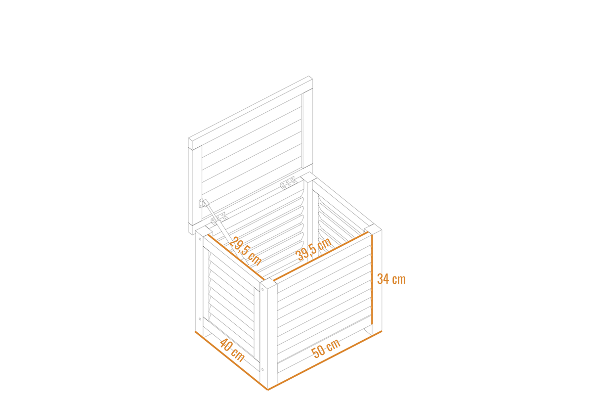 Agnes Aufbewahrungsbank aus Teak 50 cm