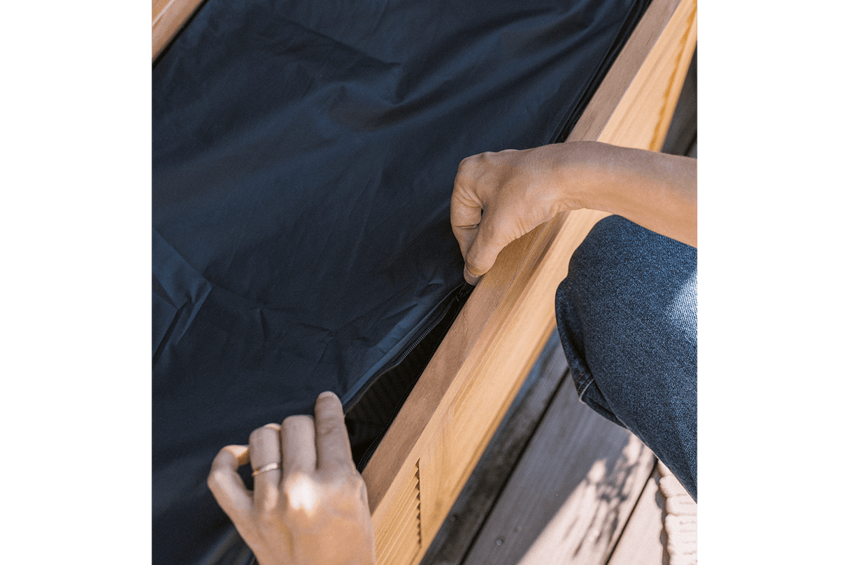 Agnes Aufbewahrungsbank aus Teak 100 cm