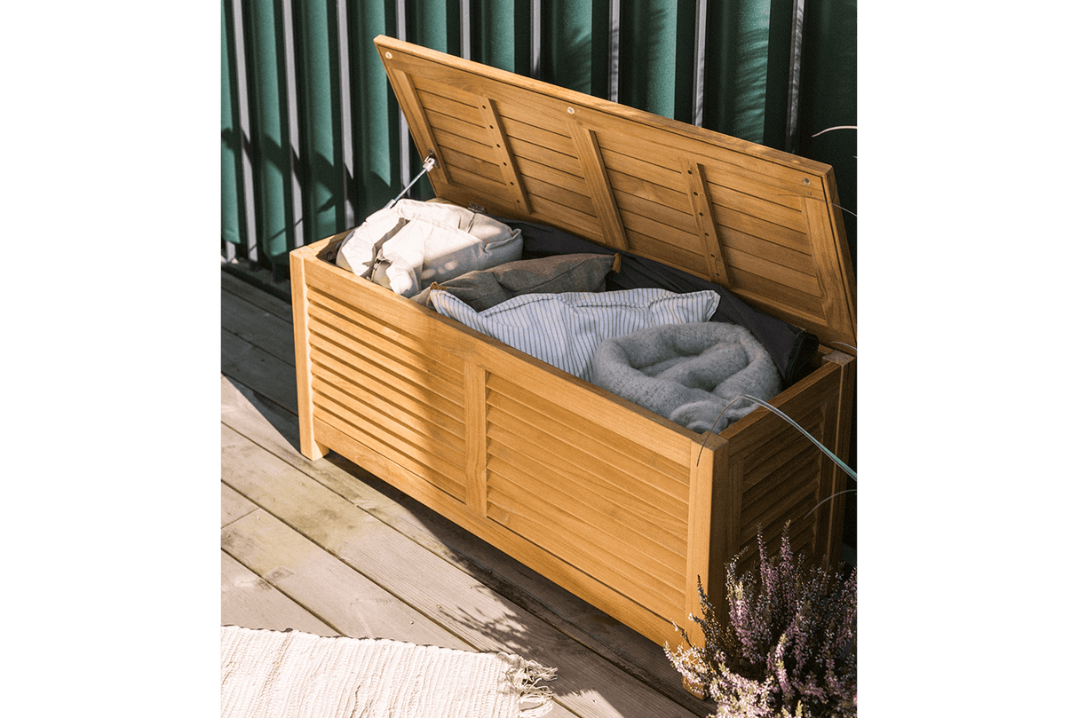 Agnes Aufbewahrungsbank aus Teak 100 cm