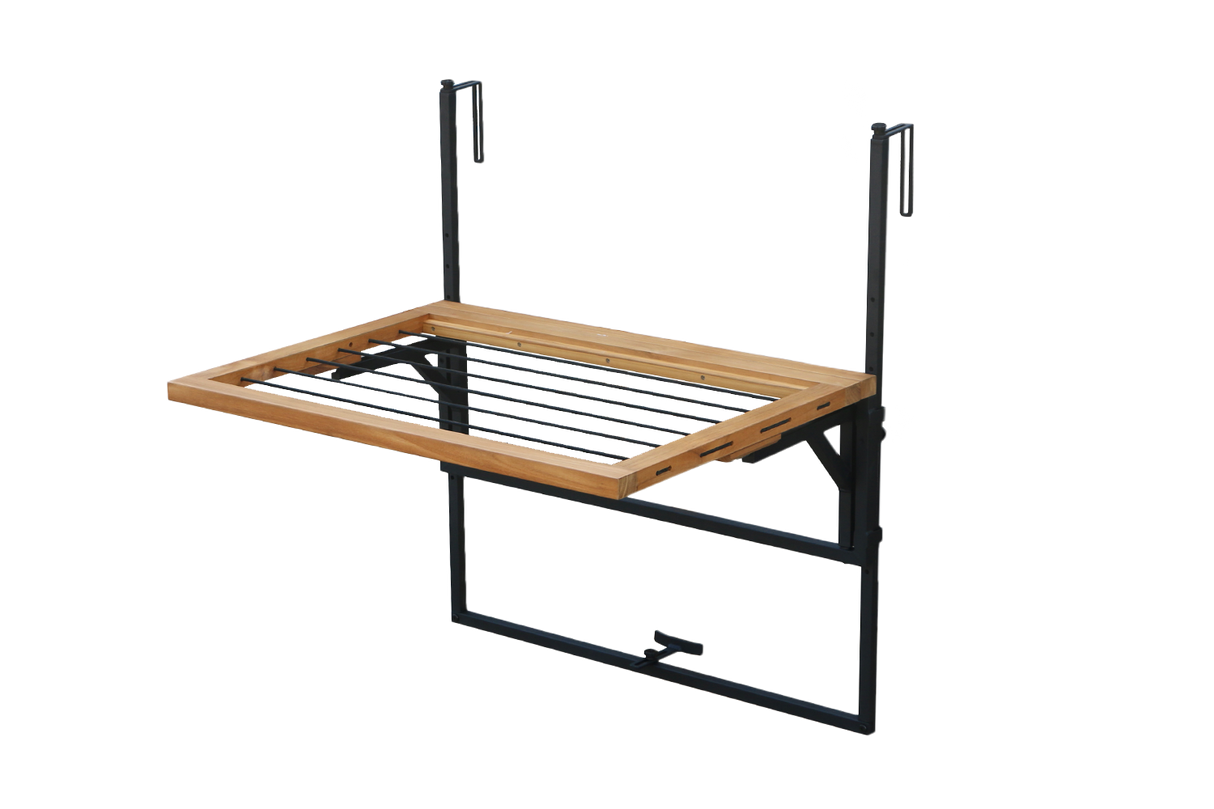 Alma Hängetisch mit Wäscheleine Teak 80 x 60 cm