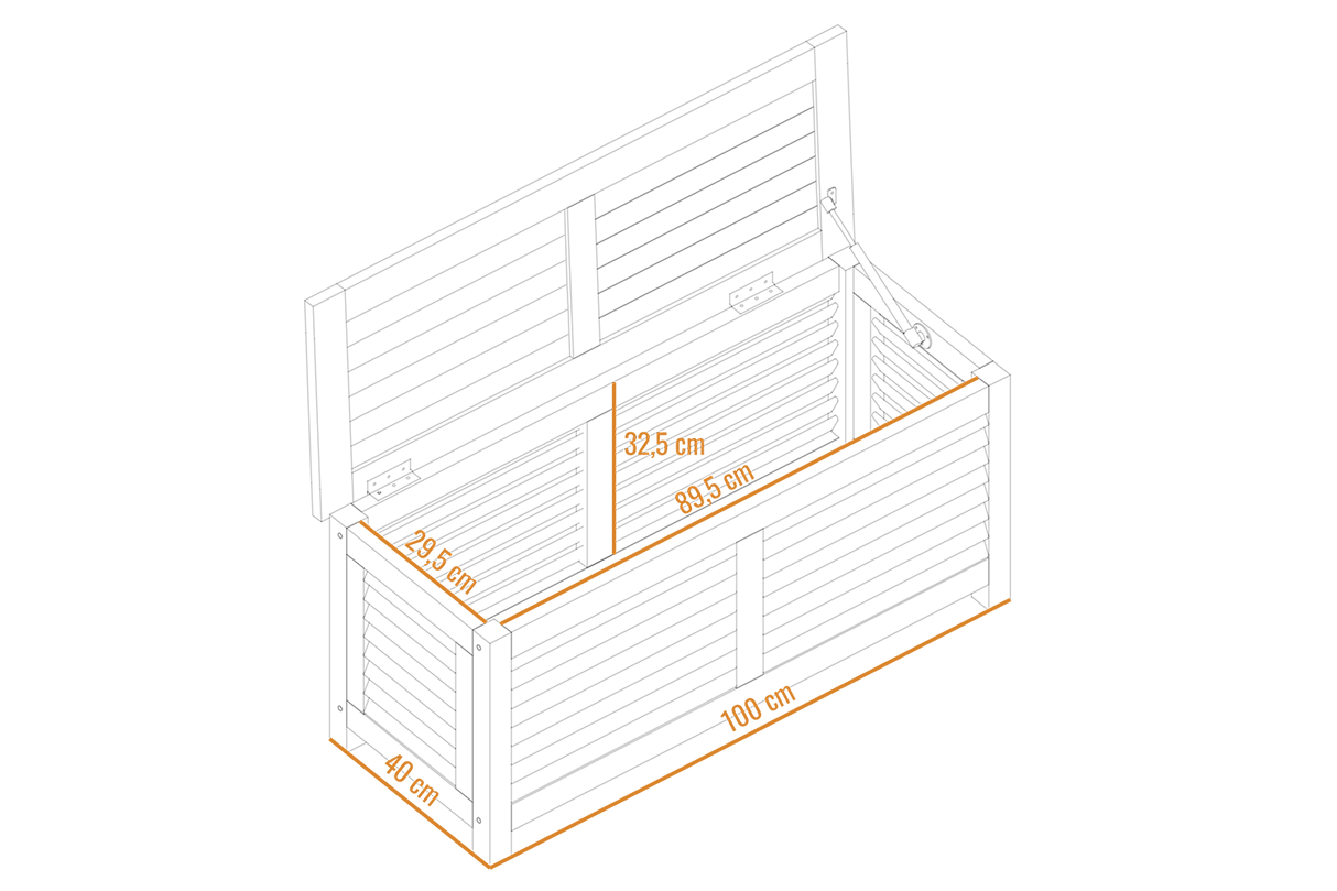 Agnes Aufbewahrungsbank aus Teak 100 cm