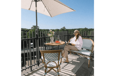 Claudine Bank mit französischem Flechtmuster