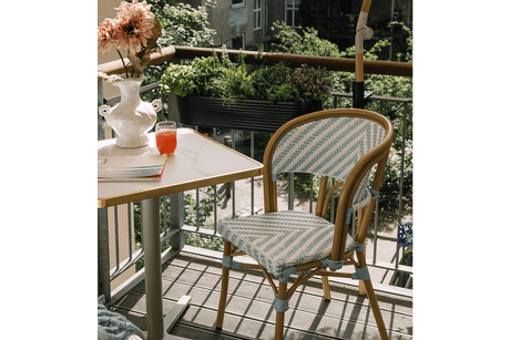 Delphine Caféstuhl mit französischem Flechtmuster