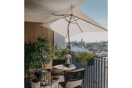 Frida rechteckiger Sonnenschirm mit Hebe und Kippfunktion 140 x 220 cm