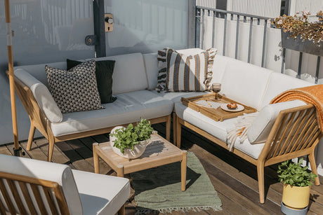 Sienna Teak High Back Lounge Sofa – linke Seite