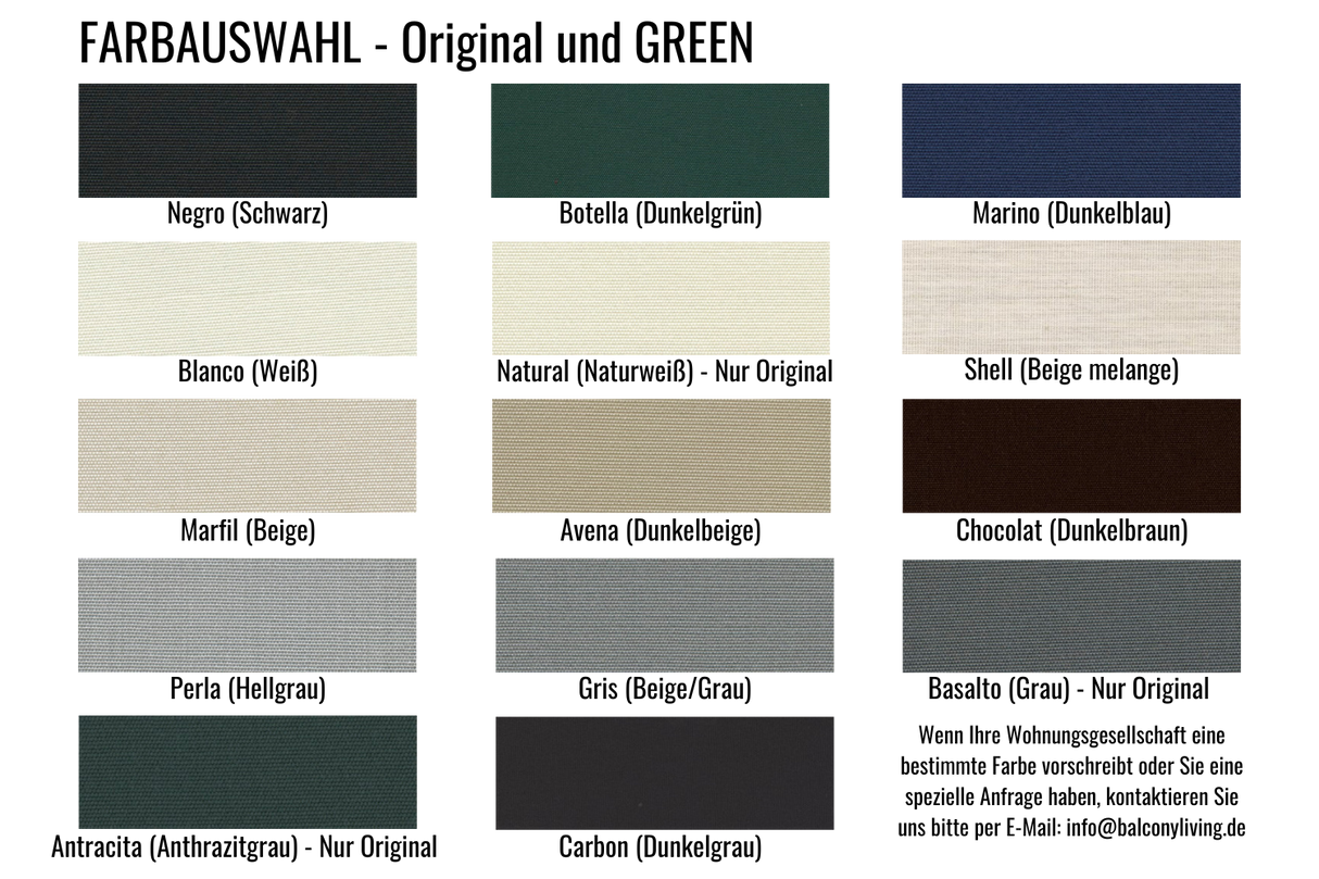 Sonnensegel für Balkone nach Maß - Stoff mit 10 Jahren Garantie