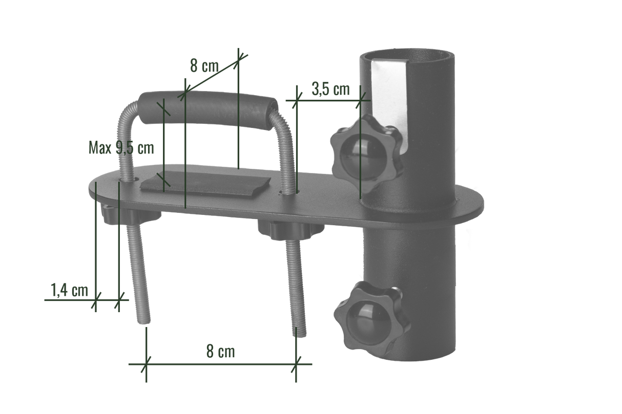 Ville Sonnenschirmhalter für abgerundetes Geländer