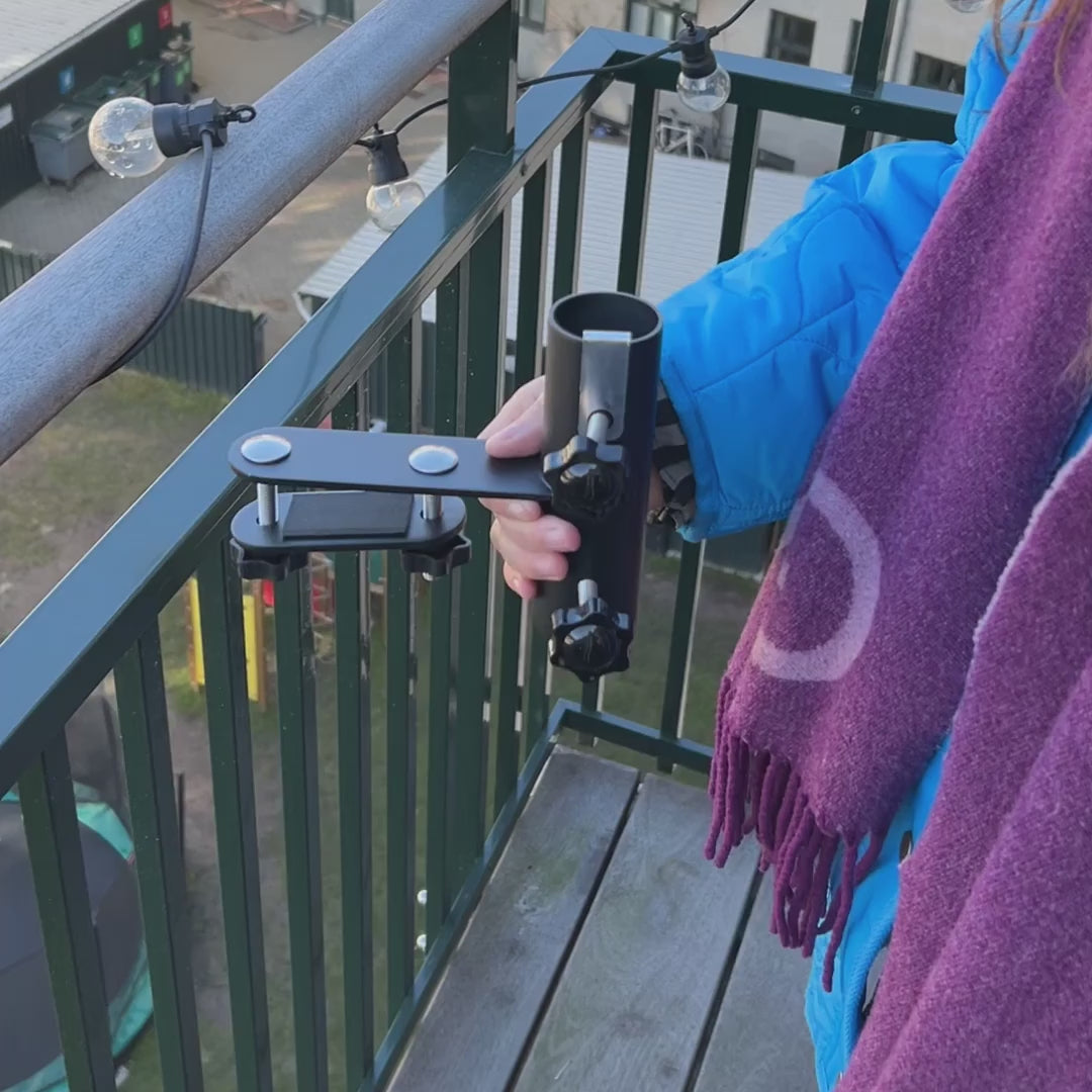 Pil Sonnenschirmhalter für flaches Balkon Geländer