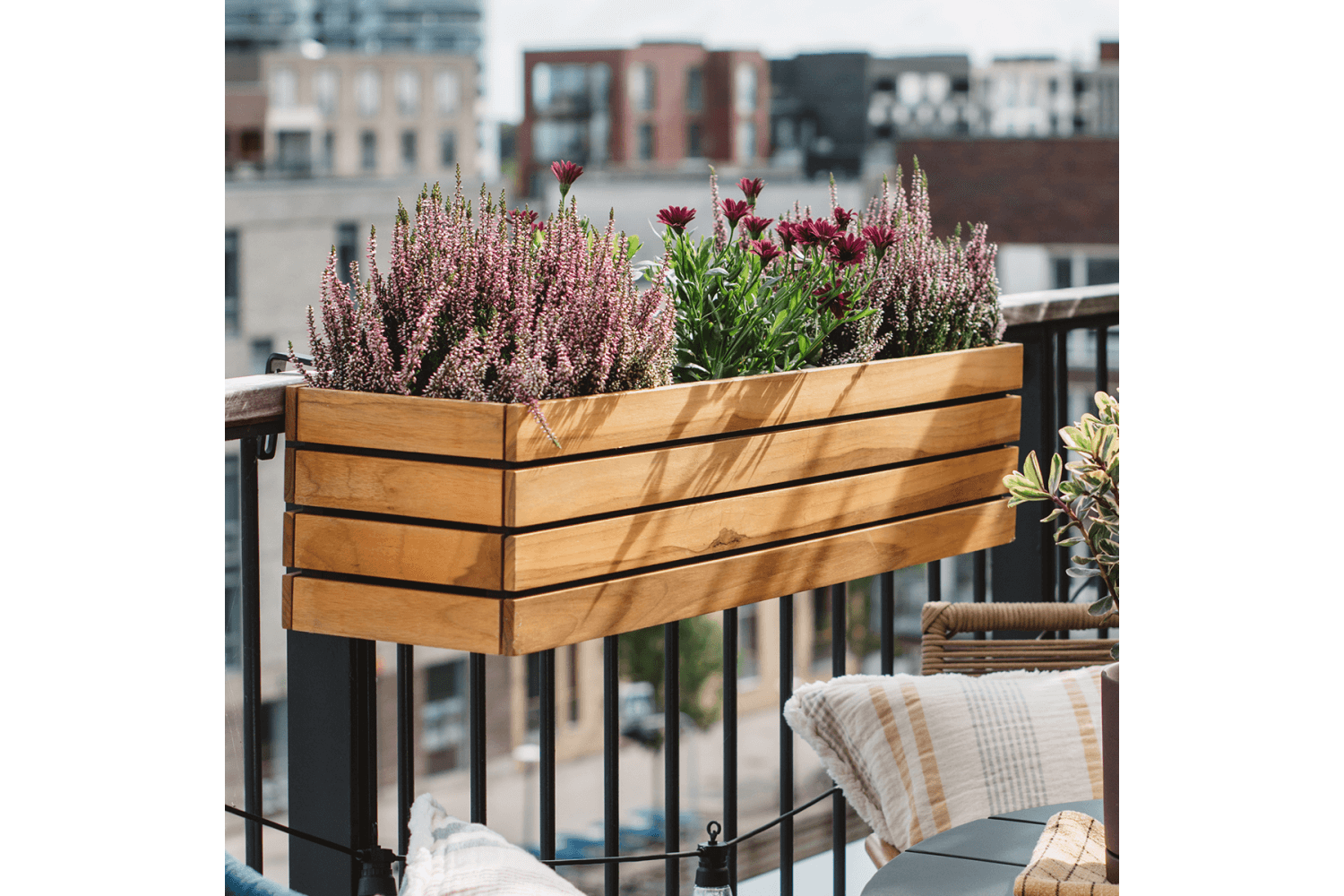 Hornbach Blumenkasten Vertikal Blumenkasten Mit Holzbrett-Design – Balkonkasten Für Geländer, Verschiedene Längen (14,5-59 Cm) Pflanzkübel Für Geländer Kunststoff
