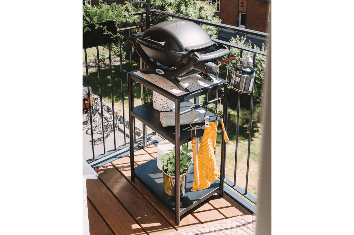 Dora metall Grilltisch mit superstone Tischplatte 50 x 40 x 80 cm