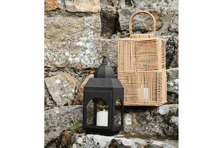 Viereckige rattan Laterne