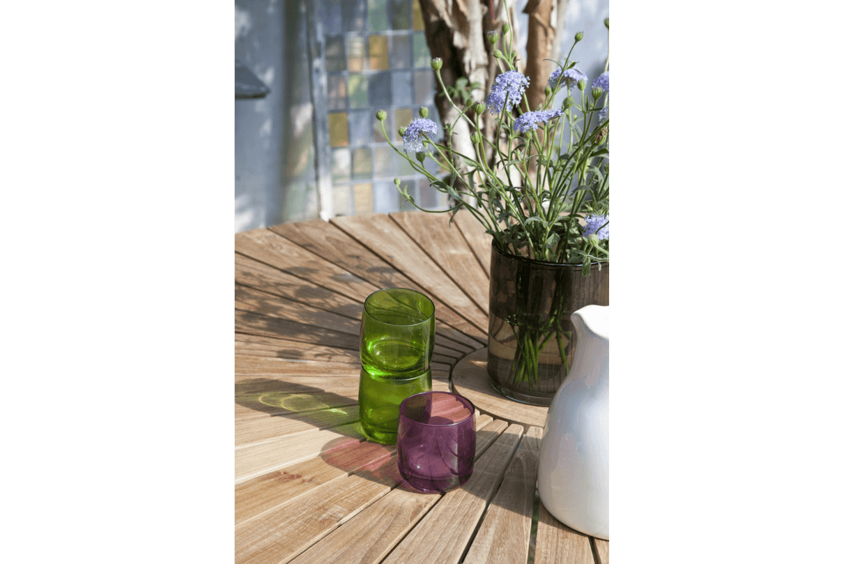 Cafe Tisch aus teakholz mit Aluminiumgestell Ø80 cm