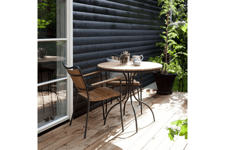 Cafe Tisch aus teakholz mit Aluminiumgestell Ø80 cm