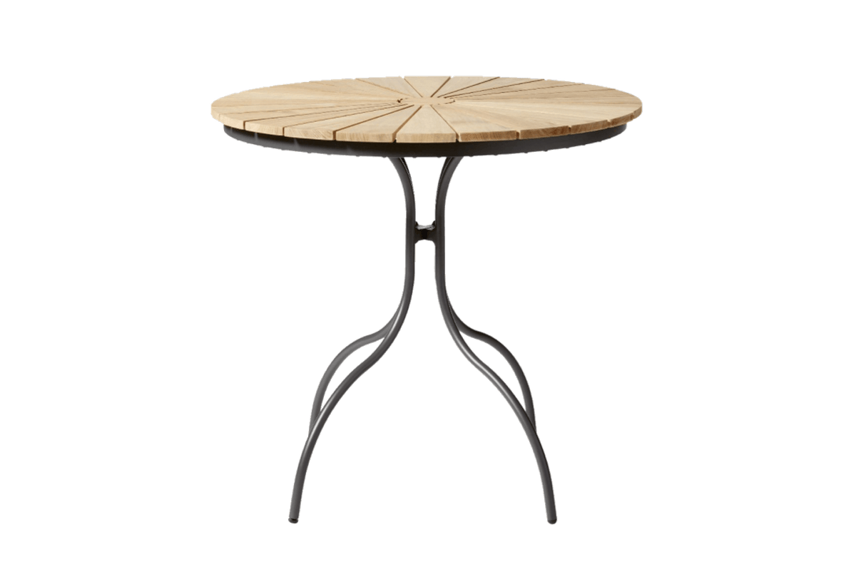 Cafe Tisch aus teakholz mit Aluminiumgestell Ø80 cm