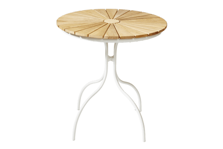 Cafe Tisch aus teakholz mit Aluminiumgestell Ø80 cm